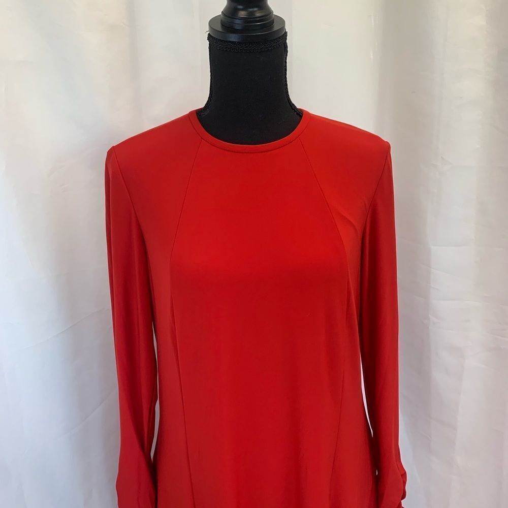 LAUREN Ralph Lauren red Jersey Fit-and-Flare Dress Sz 8 NWOT - Picture 5 of 14